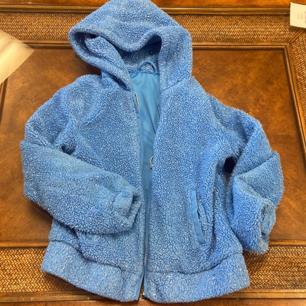 Girls blue fluffy jacket